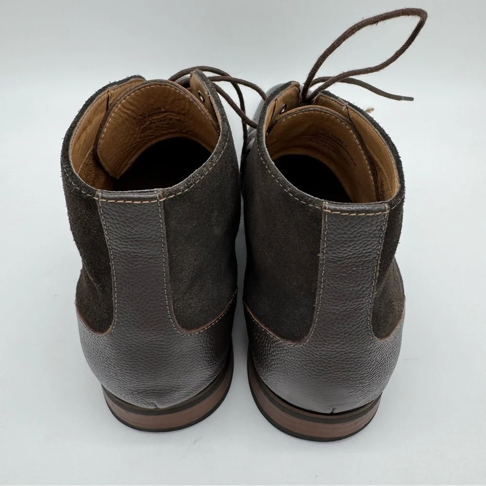 La Milano Cabey Brown Leather Lace Up Boot Size 13